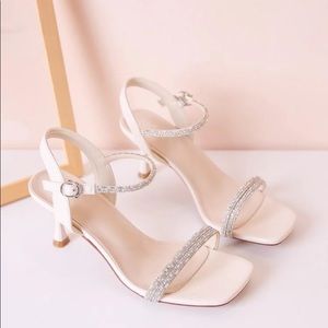 Rhinestone & Beige heels